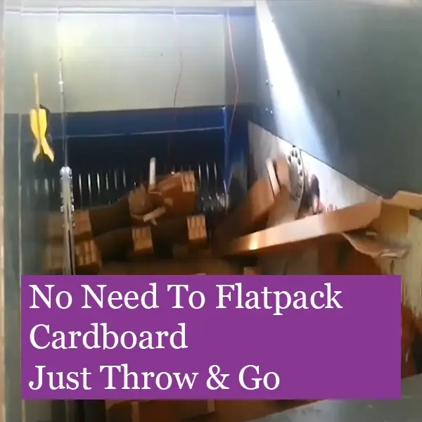 Dispose of cardboard pallets without flat packing to bale