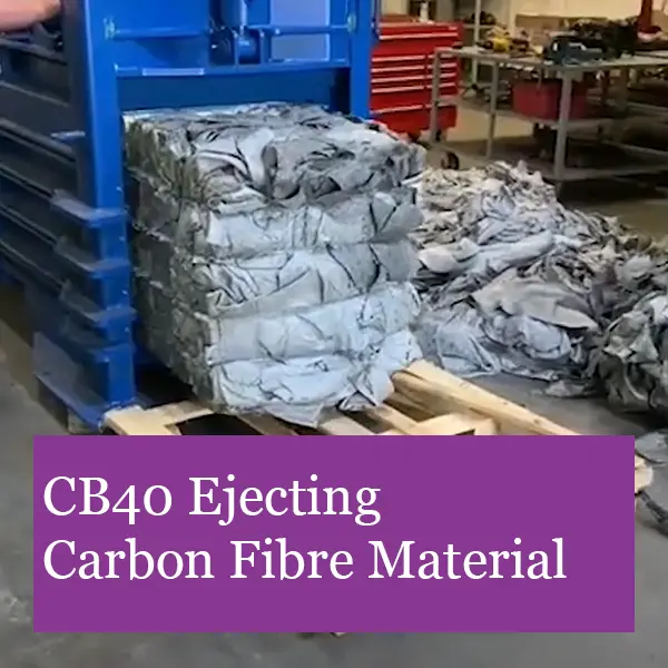 Baling carbon fibre material in a semi-automatic baler