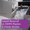 Reducing costs by removing liquids from drink bottle waste