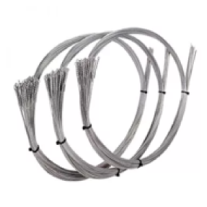 Coil of galvanised cut and loop wires.