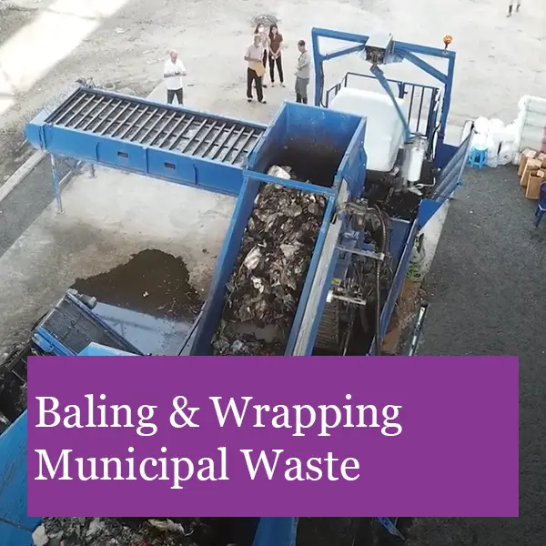 See the Flexus Baler Wrapper In Use From Birdseye View