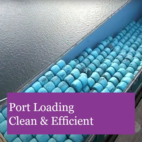 Efficient loading of round bales at ports being cleaner process than square bales
